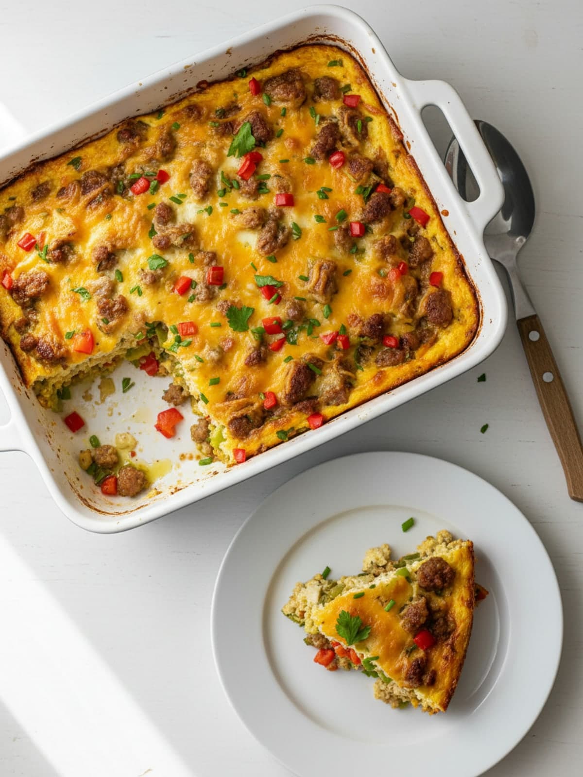 Breakfast Egg Casserole With No Bread: Brown sausage