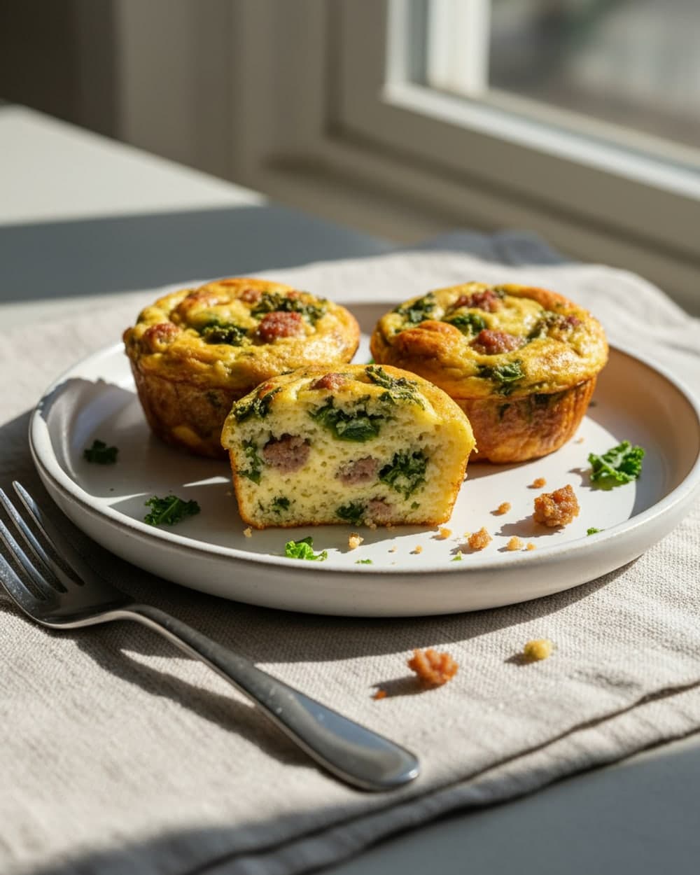 Sausage Kale Egg Muffins