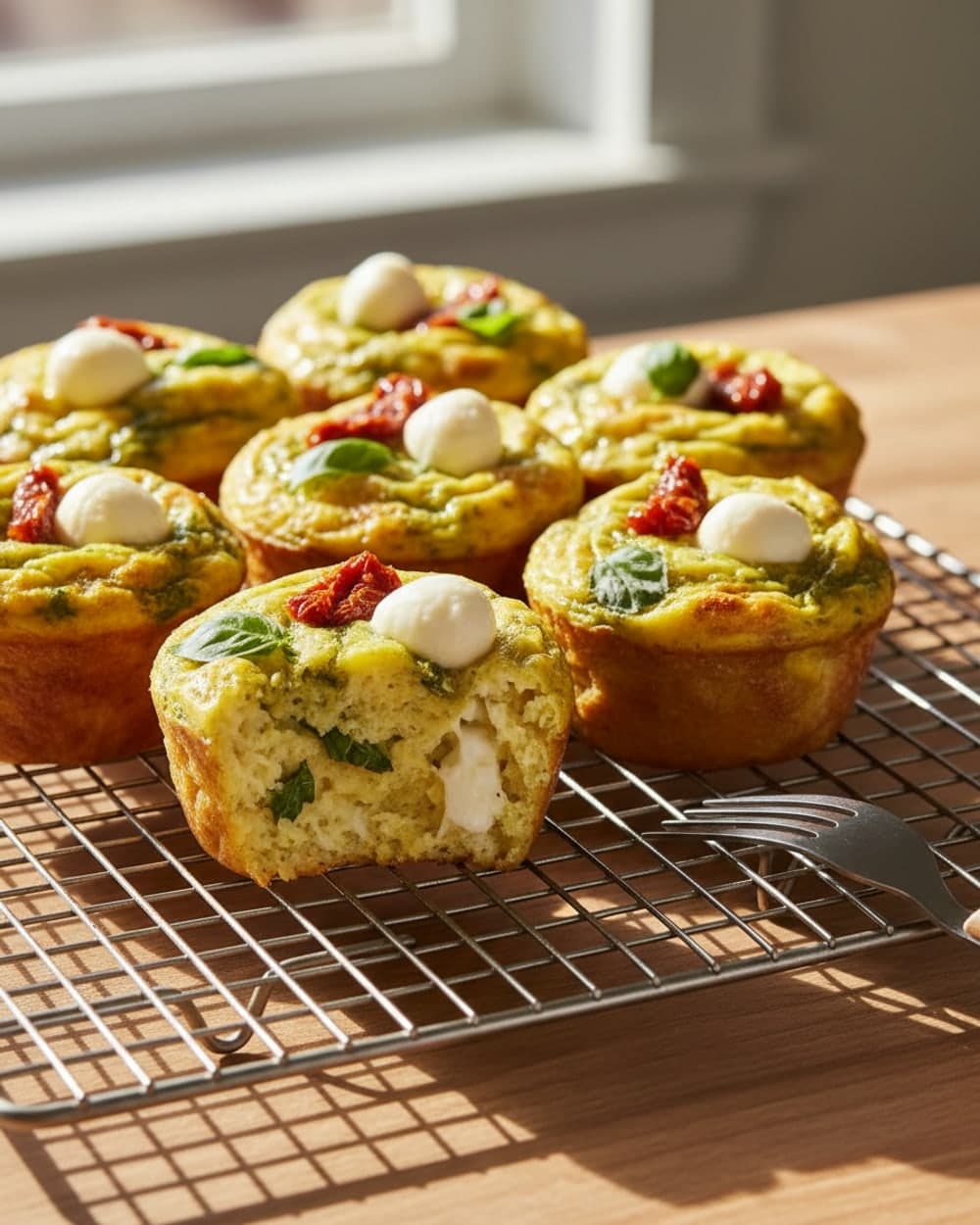 Pesto Mozzarella Egg Muffins