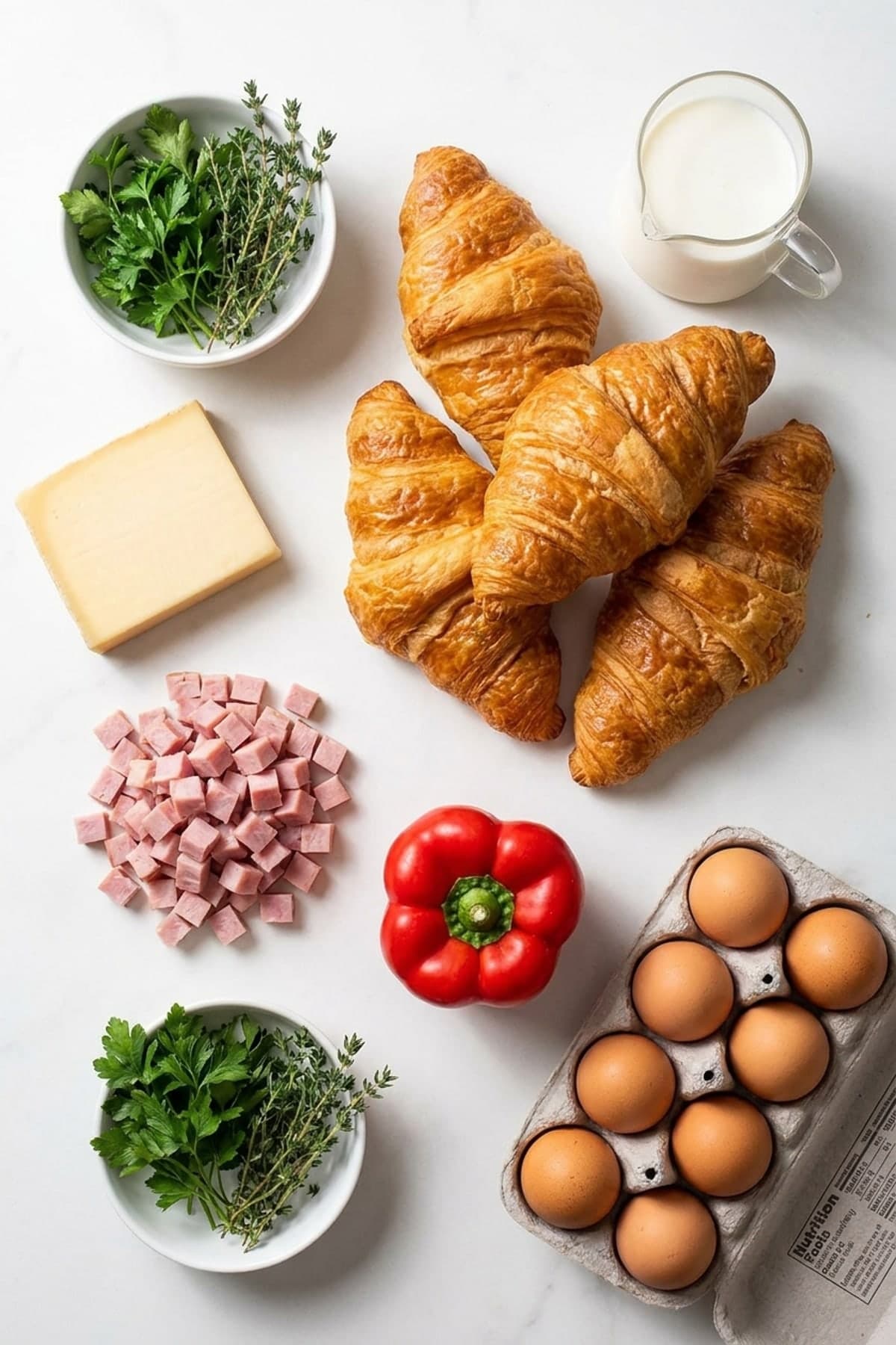 Croissant Breakfast Casserole With Ham and Gruyère