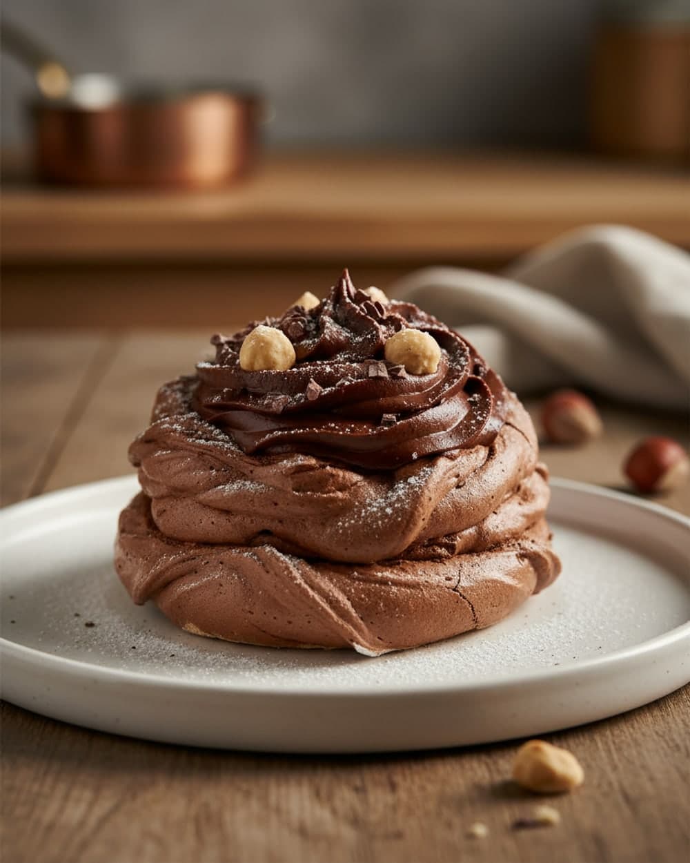 Chocolate Meringue Nests
