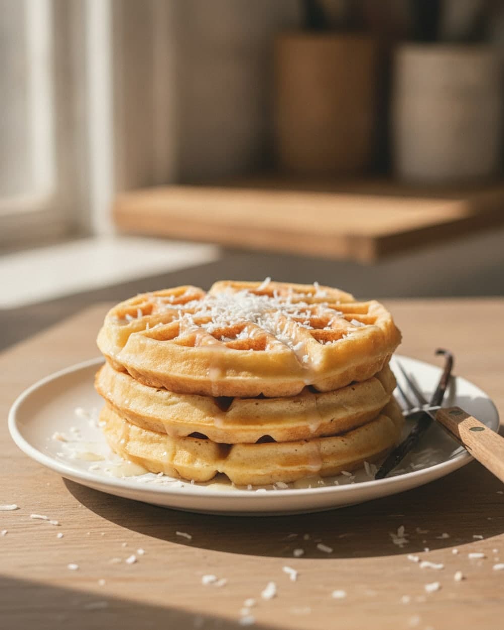 Vanilla Coconut Waffles