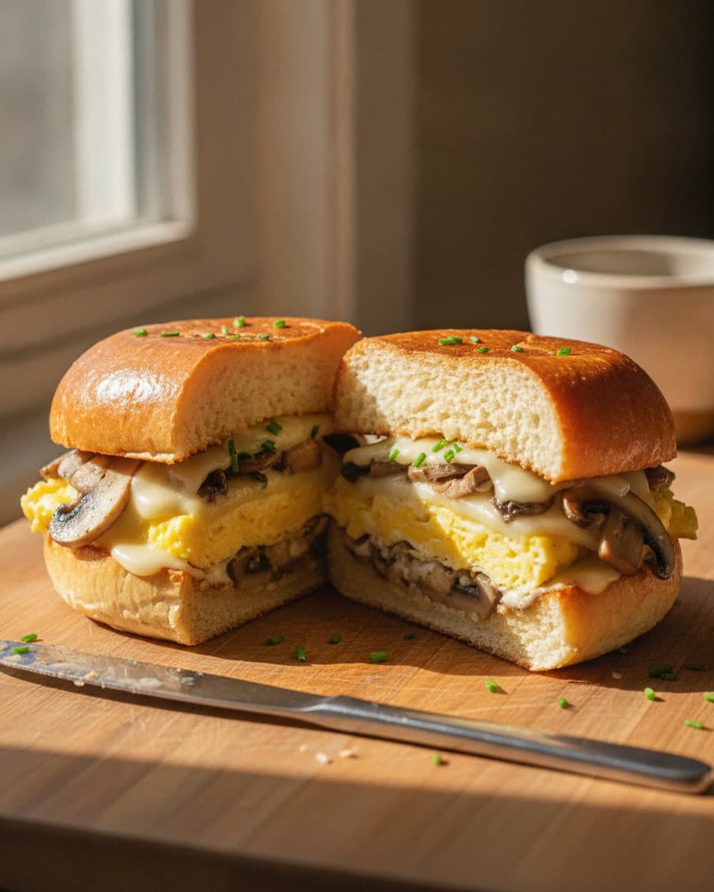 Mushroom White Breakfast Sandwiches