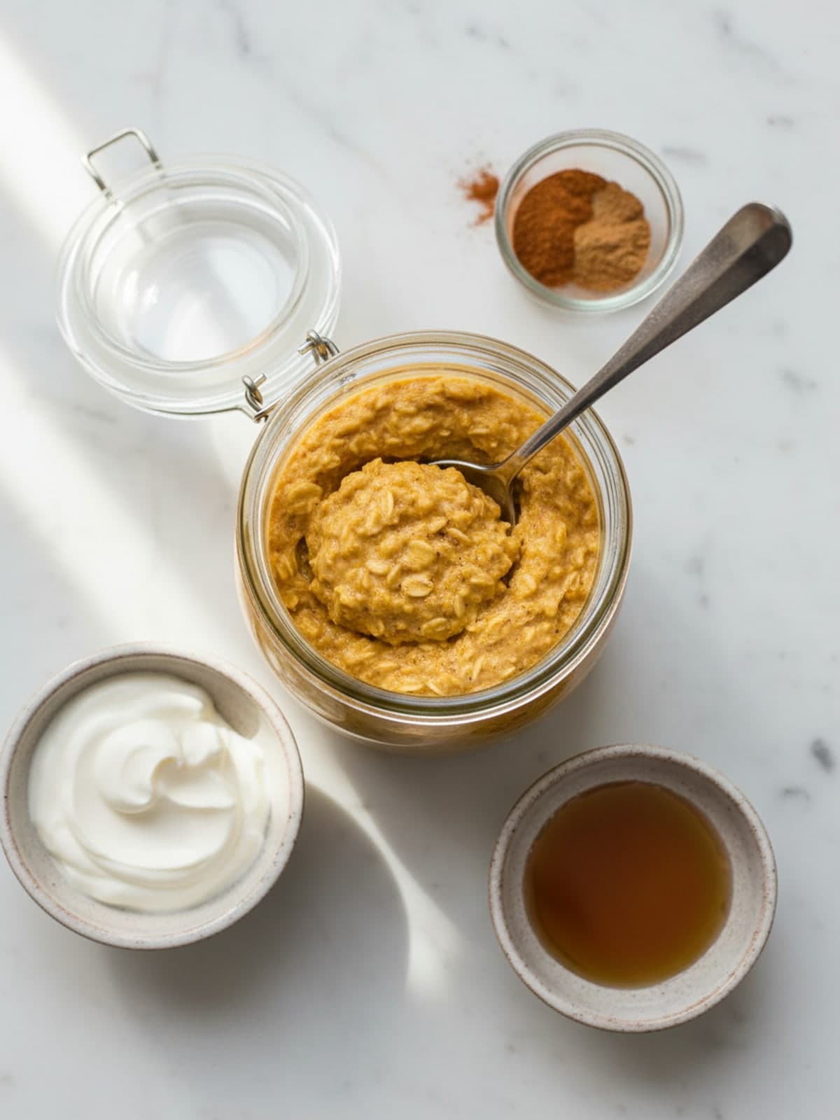 Pumpkin Overnight Oats With Real Pumpkin Puree: Cook or chill to the center cue